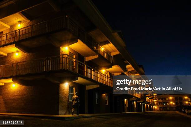 A dormitory for french soldiers during the Amphibious Bold Alligator Exercise organized by the US Navy and the Marine Corps on the East Coast of the...