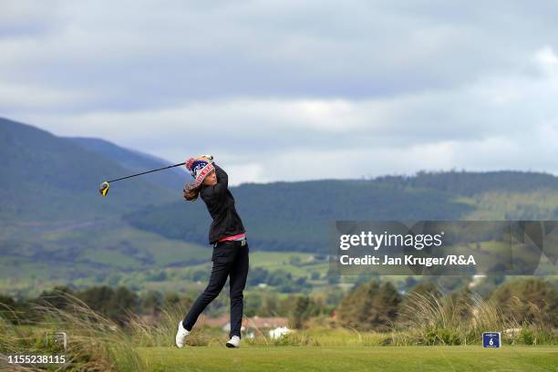Anouk Sohier of the Netherlands tees off during day one of the R&A Womens Amateur Championship at Royal County Down Golf Club on June 11, 2019 in...