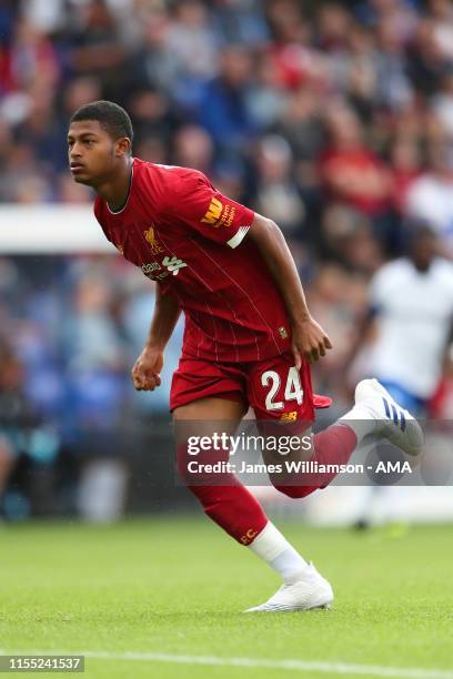 Rhian Brewster of Liverpool during the Pre-Season Friendly match between Tranmere Rovers and Liverpool at Prenton Park on July 11, 2019 in...