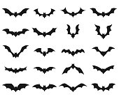 Bat vector icon set