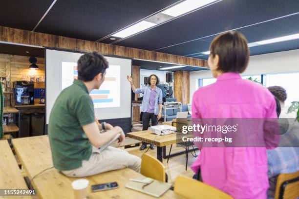 若手ビジネスマンのプレゼンテーション - セミナー　日本人 ストックフォトと画像