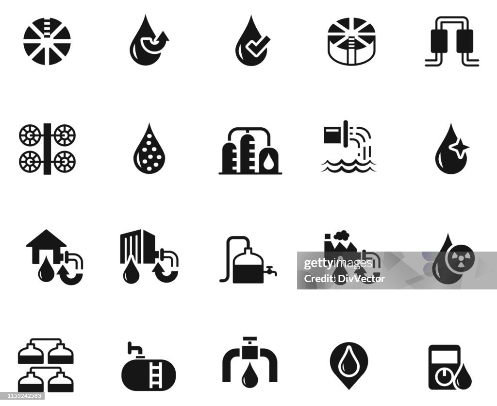 Water behandeling icon set