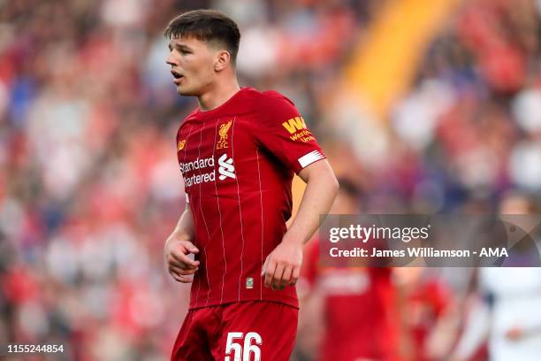 Bobby Duncan of Liverpool during the Pre-Season Friendly match between Tranmere Rovers and Liverpool at Prenton Park on July 11, 2019 in Birkenhead,...