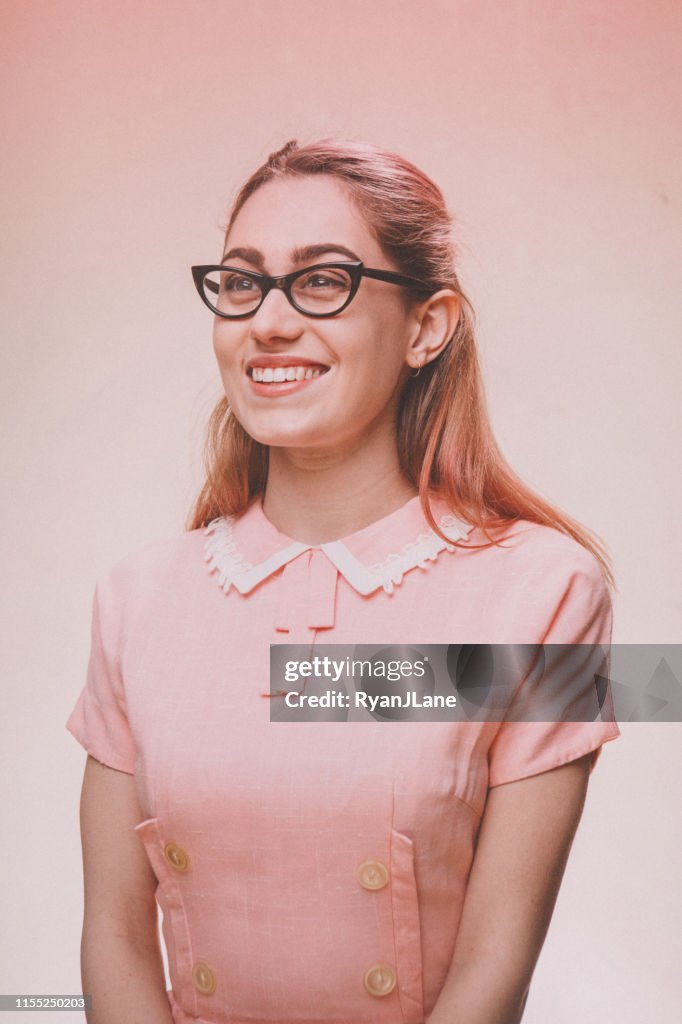 Retro Stereotypical Nineteen Fifties Portrait of Fashionable Woman