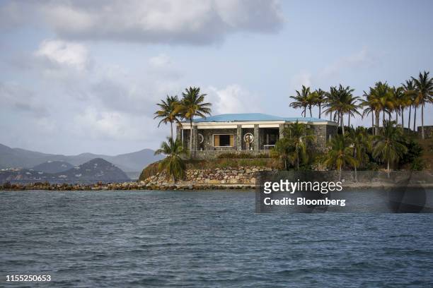 Villa stands on Little St. James Island, owned by fund manager Jeffrey Epstein, in St. Thomas, U.S. Virgin Islands, on Wednesday, July 10, 2019. This...