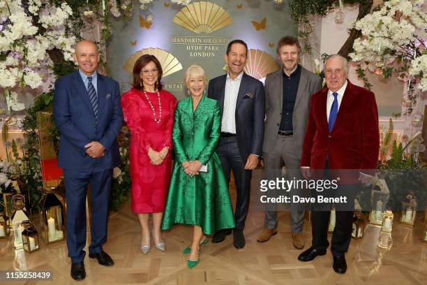 Sir Clive Woodward, Amanda Hyndman, Dame Helen Mirren, James Riley, Liam Neeson and Frederick Forsyth attend the Reinvented and Reimagined Mandarin...