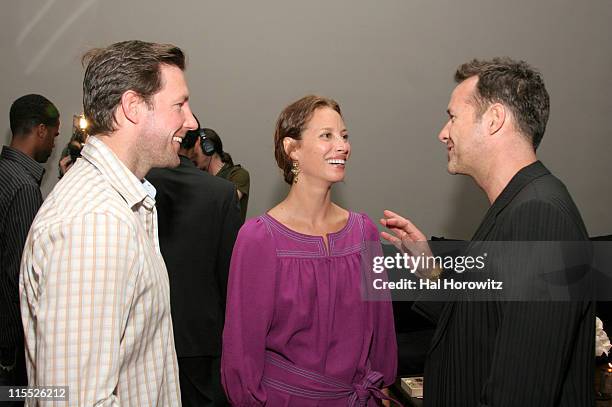 Ed Burns, Christy Turlington and James Houston during Donna Karan Launches Urban Zen Initiative - Launch Party at 711 Greenwich in New York City, New...