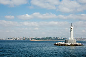 Haydarpasa harbor, Lighthouse, Blue Sky, istanbul, Turkey