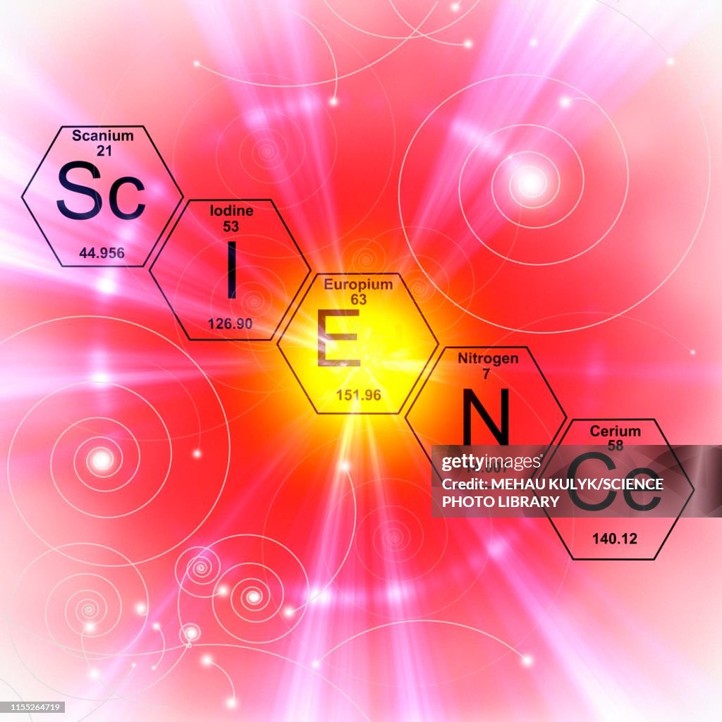 Chemical elements science, illustration