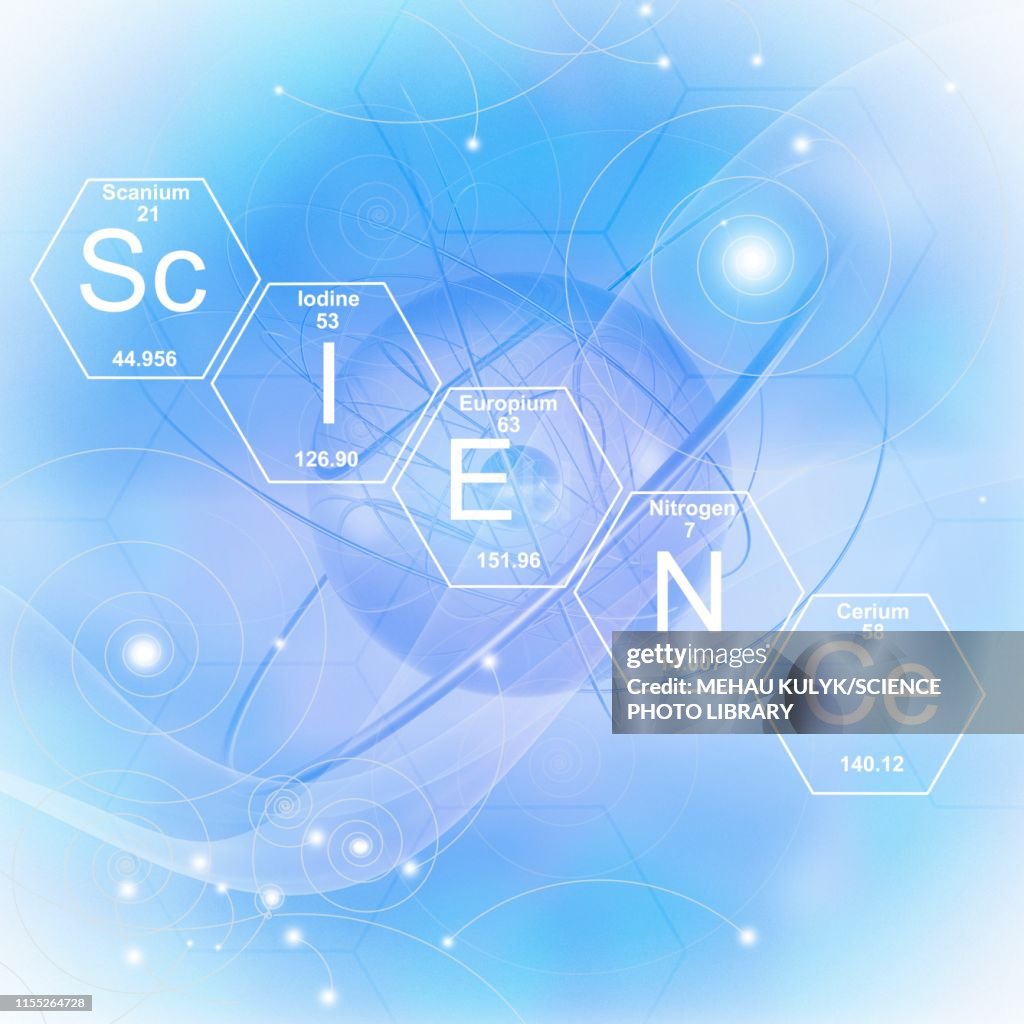 Atom and life, illustration