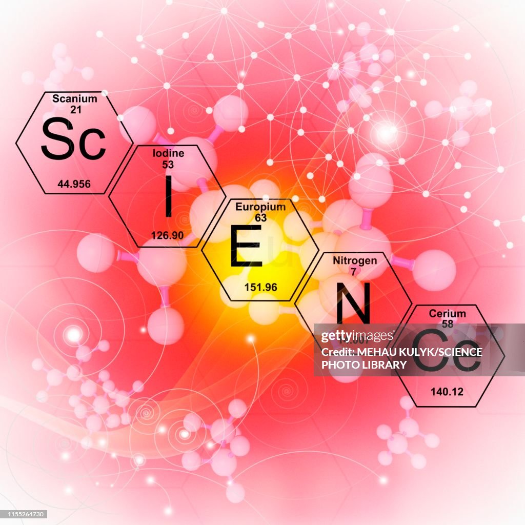 Chemical elements science, illustration