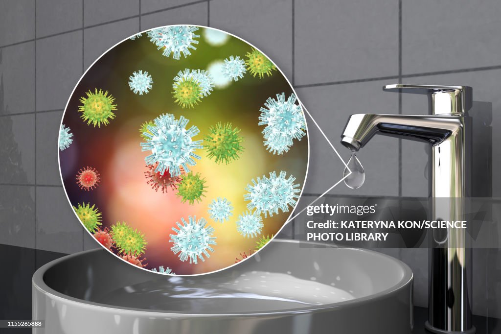 Safety of drinking water, conceptual illustration