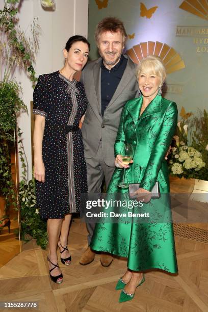 Mary McCartney, Liam Neeson and Dame Helen Mirren attend the Reinvented and Reimagined Mandarin Oriental Hyde Park, London relaunch party on June 11,...