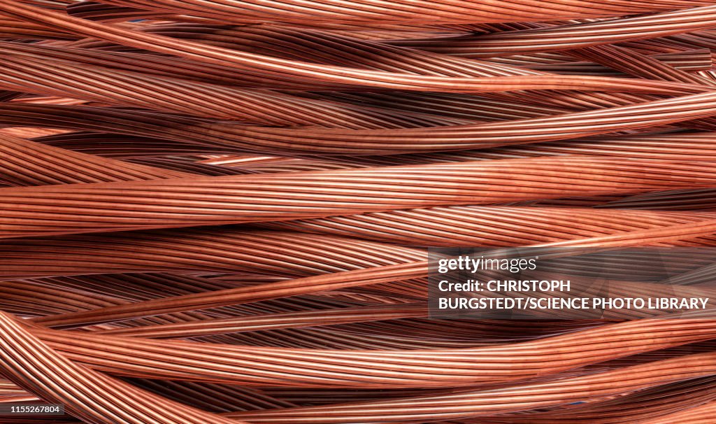 Stripped copper cables, illustration
