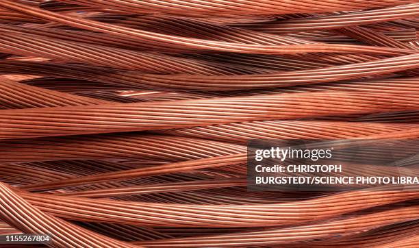 stripped copper cables, illustration - cobre imagens e fotografias de stock