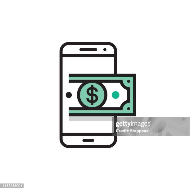 smartphone and money - send stock illustrations