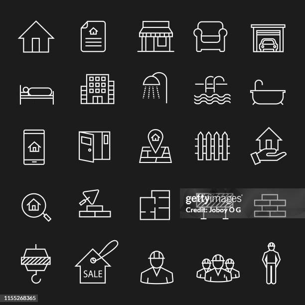 real estate icon - construction contract stock illustrations