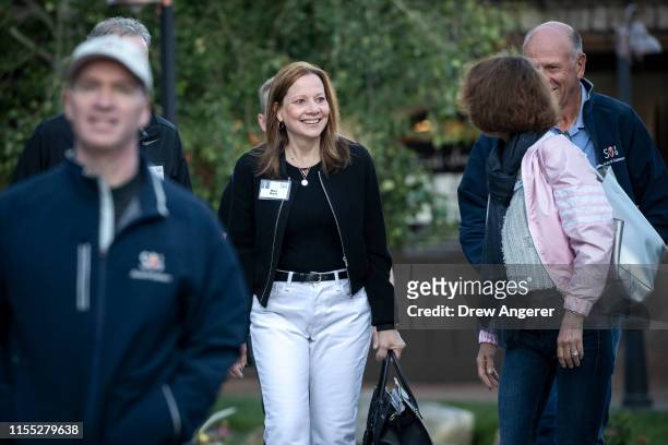 Mary Barra , chief executive officer of General Motors , attends the annual Allen & Company Sun Valley Conference, July 12, 2019 in Sun Valley,...