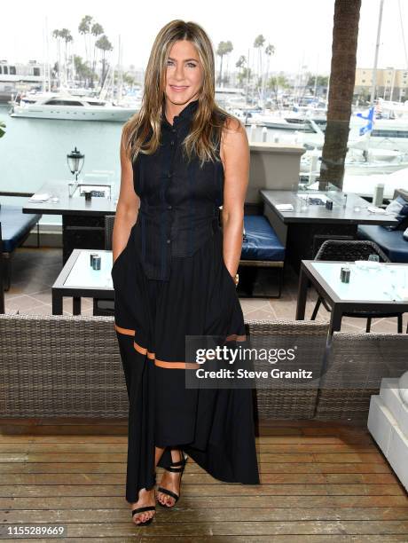 Jennifer Aniston poses at the Photocall Of Netflix's "Murder Mystery" at Ritz Carlton Marina Del Rey on June 11, 2019 in Marina del Rey, California.