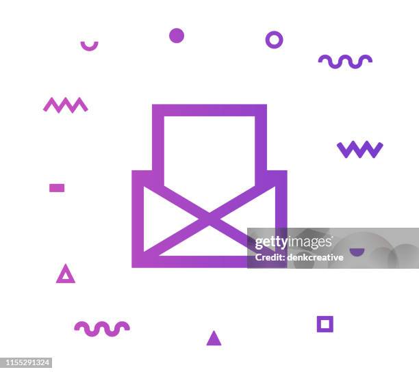 email marketing line style icon design - envelope template stock illustrations