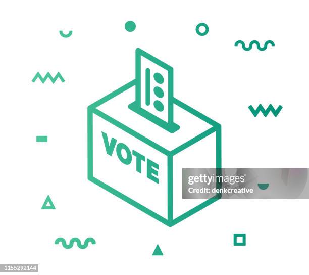 illustrations, cliparts, dessins animés et icônes de conception d’icône de style de ligne d’élections - voter