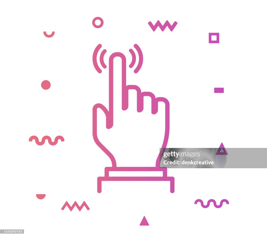 Touchscreen Line Style Icon Design