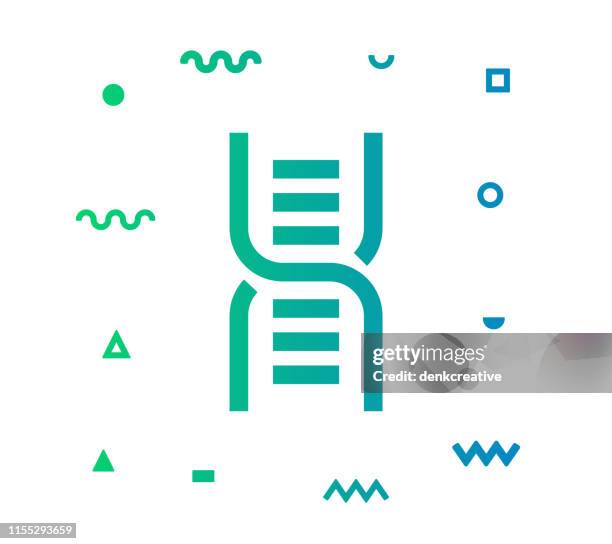 dna-sequenz line style icon design - biochemistry stock-grafiken, -clipart, -cartoons und -symbole