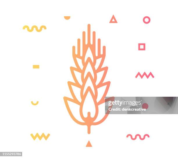 wheats line style icon design - knollensellerie stock-grafiken, -clipart, -cartoons und -symbole