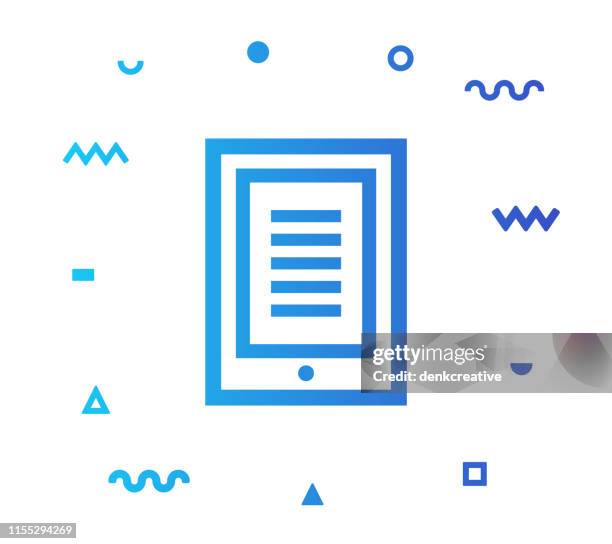 mobile user interface line style icon design - electronic store display stock illustrations