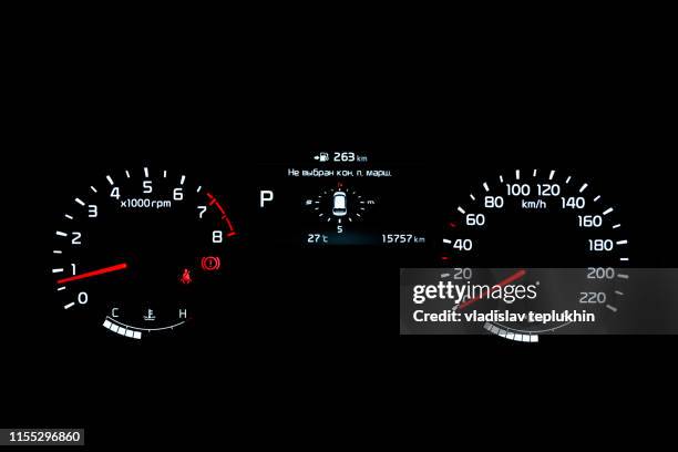 speedometer and tachometer in the car - mileometer stock pictures, royalty-free photos & images