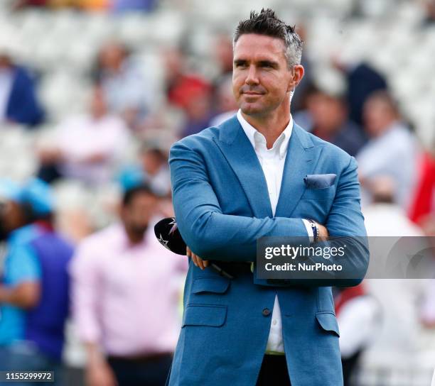 Ex England player Kevin Pietersen during ICC Cricket World Cup Semi-Final between England and Australia at the Edgbaston on July 11, 2019 in...
