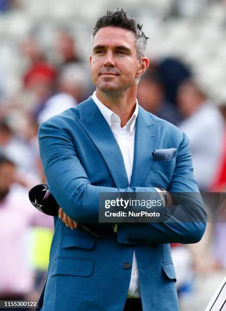 Ex England player Kevin Pietersen during ICC Cricket World Cup Semi-Final between England and Australia at the Edgbaston on July 11, 2019 in...