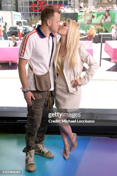 Spencer Pratt and Heidi Montag visit "Extra" at The Levi's Store Times Square on June 11, 2019 in New York City.