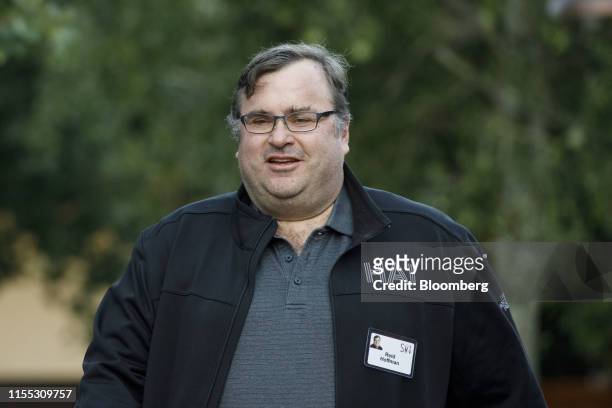 Reid Hoffman, co-founder of LinkedIn Corp., arrives for the morning session of the Allen & Co. Media and Technology Conference in Sun Valley, Idaho,...