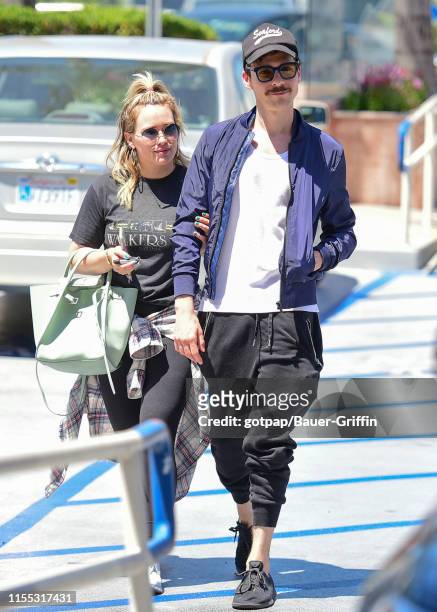Hilary Duff and her fiance, Matthew Koma are seen on July 12, 2019 in Los Angeles, California.