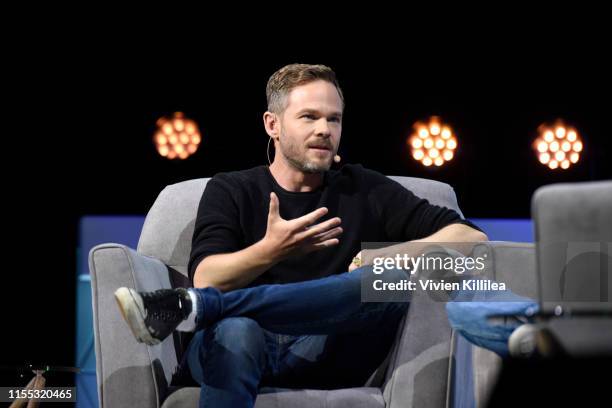 Shawn Ashmore speaks onstage at The Dark Pictures: Man of Medan: Putting Fear Back Into Games panel during E3 2019 at the Novo Theatre on June 11,...