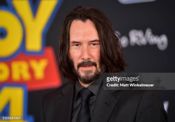Keanu Reeves attends the premiere of Disney and Pixar's "Toy Story 4" on June 11, 2019 in Los Angeles, California.