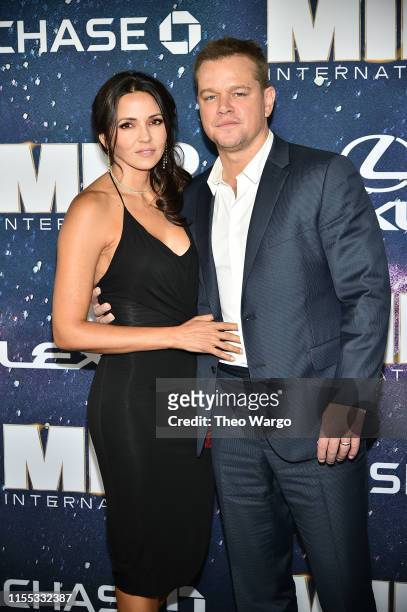 Luciana Damon and Matt Damon attend "Men In Black International" World Premiere at AMC Loews Lincoln Square 13 on June 11, 2019 in New York City.
