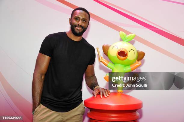 Patrick Patterson visits the Nintendo booth during the 2019 E3 Gaming Convention at the Los Angeles Convention Center on June 11, 2019 in Los...