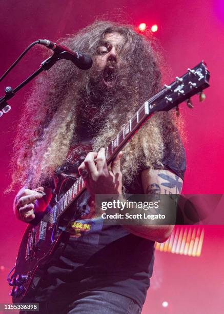 Claudio Sanchez of Coheed and Cambria performs at Michigan Lottery Amphitheatre at Freedom Hill on June 11, 2019 in Sterling Heights, Michigan.