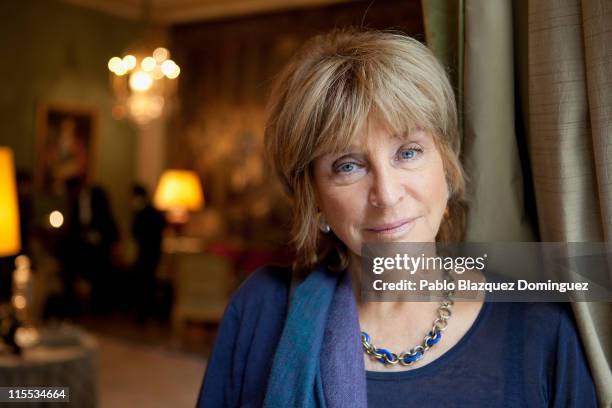 French film director Daniele Thompson poses for a portrait session held during the presentation of her film 'Dinner with friends' on June 7, 2011 in...