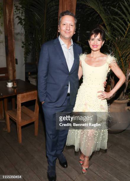 Sebastian Gutierrez and Carla Gugino attend the New York Screening of "Jett" - after party at Gitano Jungle Terraces on June 11, 2019 in New York...