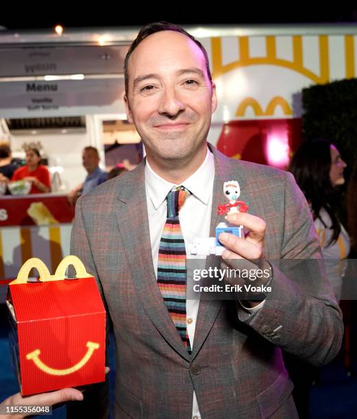 Tony Hale is seen as McDonald's treats guests to Happy Meals at the "Toy Story 4" Premiere After Party at El Capitan Theatre on June 11, 2019 in Los...