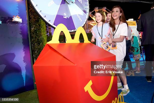 Alyson Hannigan and family are seen as McDonald's treats guests to Happy Meals at the "Toy Story 4" Premiere After Party at El Capitan Theatre on...