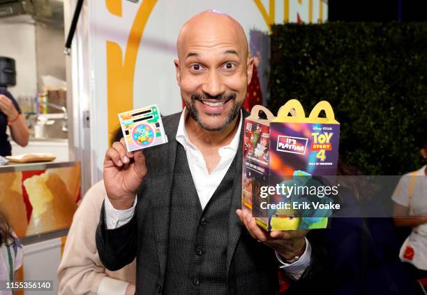 Keegan-Michael Key is seen as McDonald's treats guests to Happy Meals at the "Toy Story 4" Premiere After Party at El Capitan Theatre on June 11,...