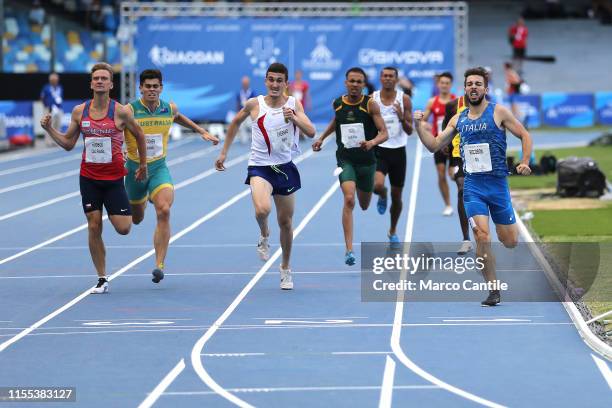 From left: Enrico Riccobon, of Italy, Oussama Cherrad of Algery, Lokas Hodbod of Czech Republic, Duran Fianco Faro of South Africa and Mason Cohen of...