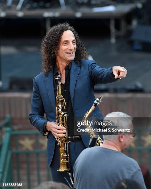 Saxophonist Kenny G performs during his appearance at Starlight Bowl on July 12, 2019 in Burbank, California.