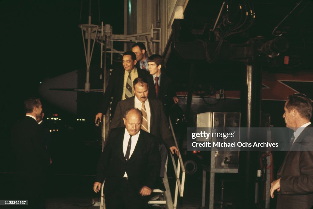 Tex Watson arrives at LAX