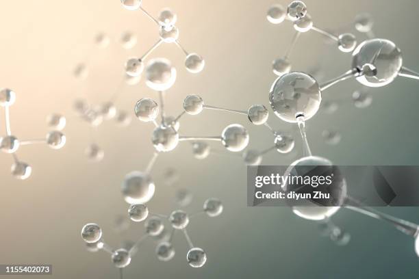 molecule，3d render - structure molecule ストックフォトと画像