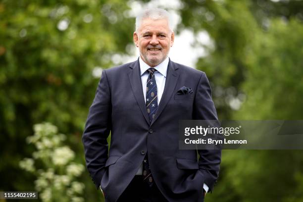 Warren Gatland, the newly appointed British and Irish Lions Head Coach poses for a photo during the British and Irish Lions Head Coach Announcement...